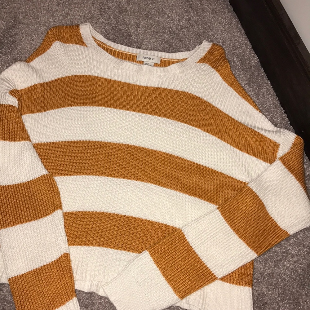 Auburn and white striped sweater